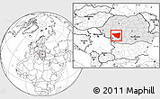 Blank Location Map of Gorj, highlighted country