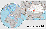 Gray Location Map of Gorj, highlighted country