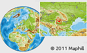 Physical Location Map of Gorj, within the entire country