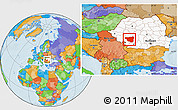 Political Location Map of Gorj, highlighted country