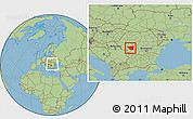 Savanna Style Location Map of Gorj, within the entire country