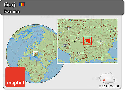 Savanna Style Location Map of Gorj