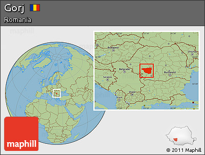 Savanna Style Location Map of Gorj