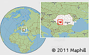 Savanna Style Location Map of Gorj, highlighted country, within the entire country