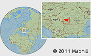 Savanna Style Location Map of Gorj, hill shading