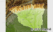 Physical Map of Gorj, darken