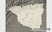 Shaded Relief Map of Gorj, darken