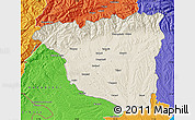 Shaded Relief Map of Gorj, political outside