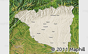 Shaded Relief Map of Gorj, satellite outside