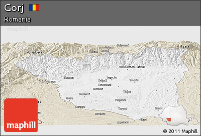 Classic Style Panoramic Map of Gorj