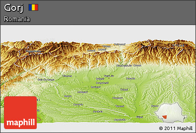 Physical Panoramic Map of Gorj