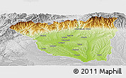 Physical Panoramic Map of Gorj, lighten, desaturated