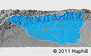 Political Panoramic Map of Gorj, desaturated