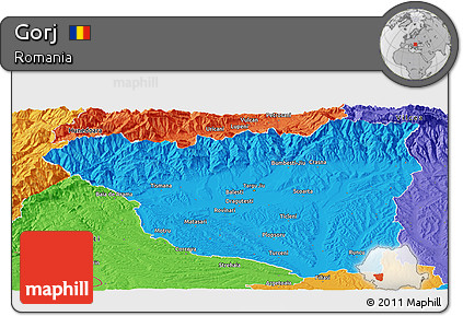 Political Panoramic Map of Gorj