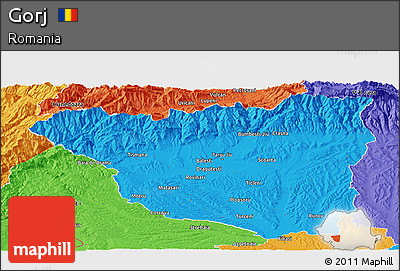 Political Panoramic Map of Gorj