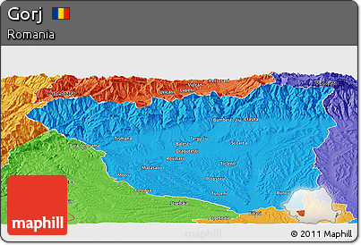 Political Panoramic Map of Gorj