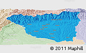 Political Panoramic Map of Gorj, lighten