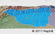 Political Panoramic Map of Gorj, semi-desaturated