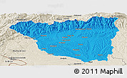 Political Panoramic Map of Gorj, shaded relief outside