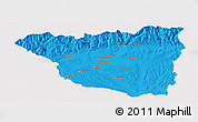 Political Panoramic Map of Gorj, single color outside