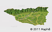 Satellite Panoramic Map of Gorj, cropped outside