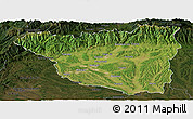 Satellite Panoramic Map of Gorj, darken