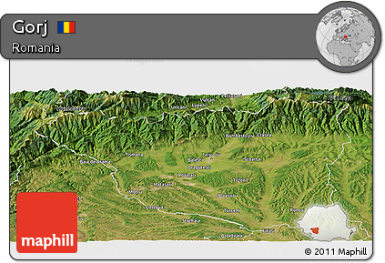 Satellite Panoramic Map of Gorj