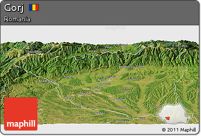 Satellite Panoramic Map of Gorj