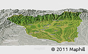 Satellite Panoramic Map of Gorj, lighten, semi-desaturated