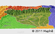 Satellite Panoramic Map of Gorj, political outside