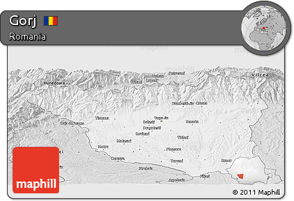 Silver Style Panoramic Map of Gorj