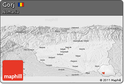 Silver Style Panoramic Map of Gorj
