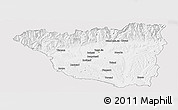 Silver Style Panoramic Map of Gorj, single color outside