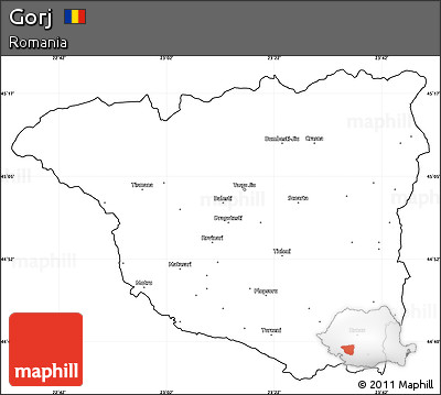 Blank Simple Map of Gorj, cropped outside