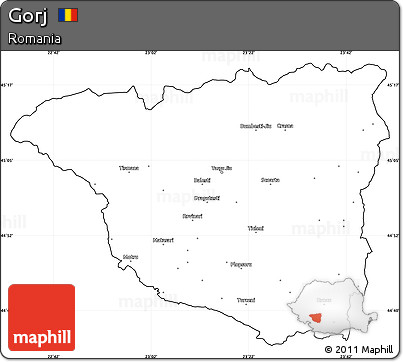 Blank Simple Map of Gorj, cropped outside