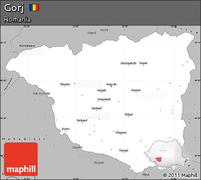Gray Simple Map of Gorj