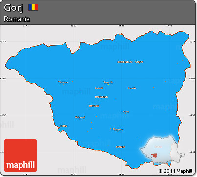 Political Simple Map of Gorj, cropped outside