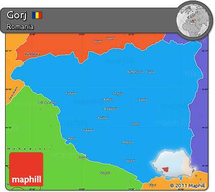 Political Simple Map of Gorj