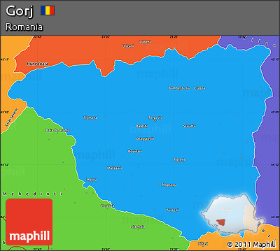 Political Simple Map of Gorj