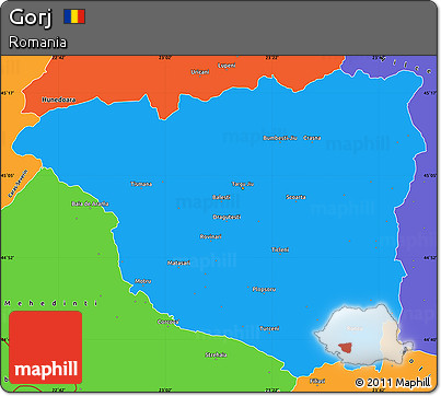 Political Simple Map of Gorj