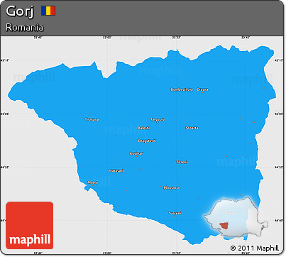 Political Simple Map of Gorj, single color outside