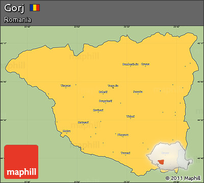 Savanna Style Simple Map of Gorj, cropped outside