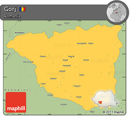 Savanna Style Simple Map of Gorj