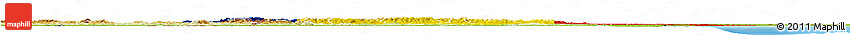 Flag Horizon Map of Romania, physical outside, bathymetry sea, flag centered