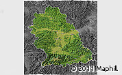 Satellite 3D Map of Hunedoara, desaturated