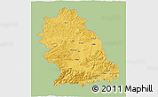 Savanna Style 3D Map of Hunedoara, single color outside