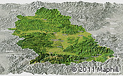 Satellite Panoramic Map of Hunedoara, lighten, semi-desaturated