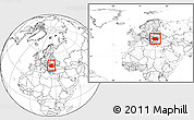 Blank Location Map of Romania, highlighted continent, within the entire continent