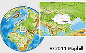 Blank Location Map of Romania, physical outside