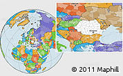 Blank Location Map of Romania, political outside